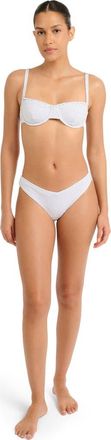 Onia Micro Polka Dot Chiara Bikini Bottom in White/black at Nordstrom, Size X-Large
