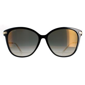 Jimmy Choo London Cateye dames zwart grijze gradi&euml;nt gouden spiegel peg/f/s