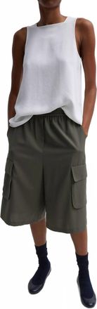 Tibi Sable Square Neck Cross Back Tank Top In White