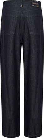 Max Mara Womens Navy Blue Straight-Leg Jeans Cotton
