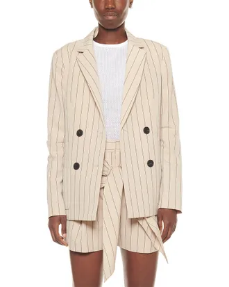 Tibi Tropical Wool Stripe Suiting Blazer