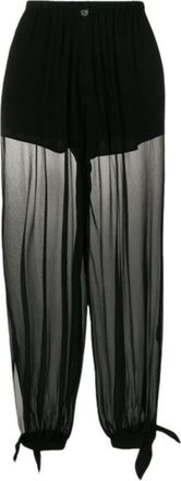 Twinset Sheer Voile Wijde Broek - Dames - Broeken - Zwart - M - Broeken