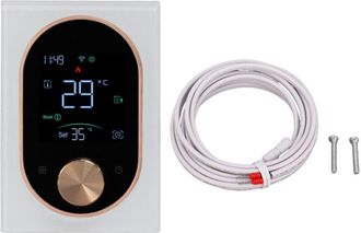 OEM Termostato Inteligente Para Ambientes, Controlador De Temperatura Wifi De 2,4 Ghz Para Calefacci&oacute;n El&eacute;ctrica, Aplicaci&oacute;n M&oacute;vil, Pantalla T&aacute;ctil Y Bot&oacute;