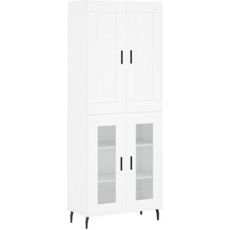 vidaXL Vidaxl - Aparador alto madera contrachapada blanco 69,5x34x180 cm