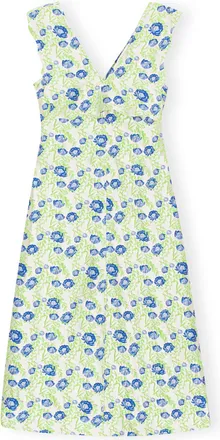 Ganni 3D Jacquard Rhythm Collar Long Dress - Size 10/12 Grey