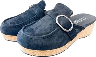 Corkys Footwear Womens All Get Out Wedge & Clog Style Shoes In Black Faux Suede