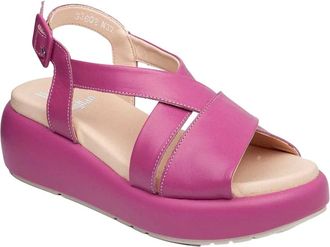 Callaghan Sandaal met sleehak en gekruiste bandjes - Dames - Schoenen - Roze - Maat: 38 EU Leer