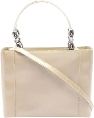 Dior Pre-owned Handbags, female, Beige, Size: ONE SIZE Pre-owned Maris Pearl Patent Leather Handbag