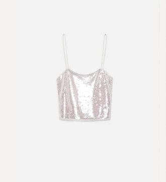 Forte_Forte Womens Sequinned Top In Pink