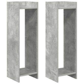 vidaXL Soporte De Plantas 2 Pcs Gris Concreto 30 X 30 X 100 Cm Vidaxl