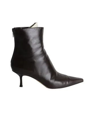 Jimmy Choo London Pre-owned Womens Pointed Ankle Boots in Black Leather - Size EU 41