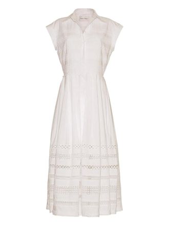 Cara Cara lace-insert midi dress - women - Cotton/Polyester - 00 - White