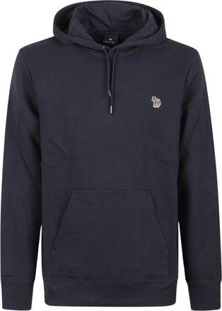 Paul Smith Solid Navy Hoodie with Embroidered Zebra Logo