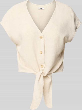 Only Regular Fit Bluse aus Viskose-Leinen-Mix Modell SIESTA in Ecru, Gr&ouml;&szlig;e XL