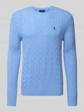 Polo Ralph Lauren Regular Fit Strickpullover aus Woll-Kaschmir-Mix in Jeansblau, Größe XXL