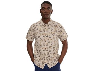 Toad&Co Fletch Short Sleeve Shirt Mens Clothing Twine Print : MD, Cotton/Chambray