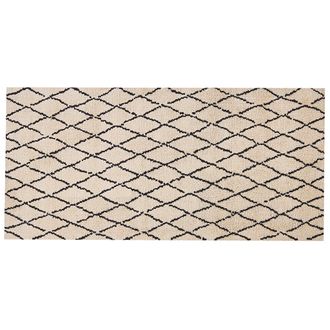 Beliani Beliani - Alfombra De Poli&eacute;ster Beige Negro 80 X 150 Cm Patr&oacute;n Geom&eacute;trico Moderno Midyat
