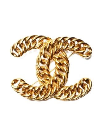 Chanel 1970-1990 CC brooch - Gold