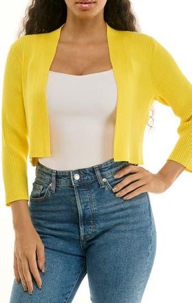 Nina Leonard Ribbed Bolero Cardigan in Canary at Nordstrom Rack, Size X-Large