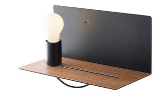 Netlighting Flash Reading Usb Wall Lamp Shelf Black Wood E27