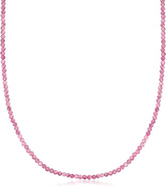 Ross-Simons Pink Tourmaline Bead Necklace With 18kt Gold Over Sterling