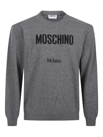Moschino logo-jacquard long-sleeve sweater - Grey
