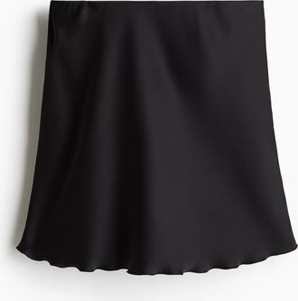H&M Slipjupe aus Satin - Schwarz