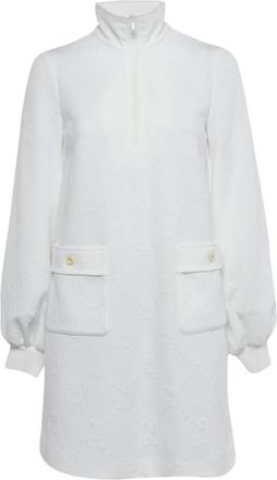 Gucci Mini-jurk met hoge hals en monogram - Wit