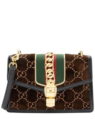 Gucci Gg Velvet Sylvie Small Shoulder Bag (Authentic Pre-Loved)
