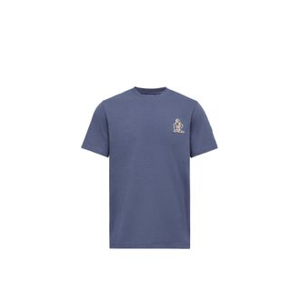 Moncler Moncler Logo Cotton T-shirt, Men, Blue, Size: Xxl