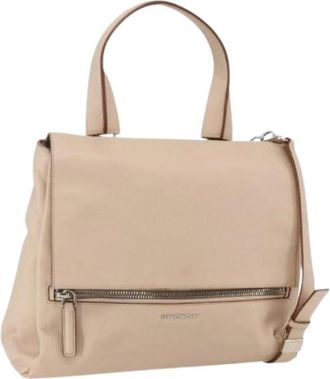 Givenchy Pre-owned Handbag - Dames - Vintage Handtas - Beige - ONE Size - Leer - Vintage
