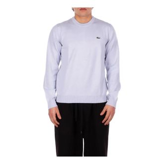 Lacoste Round-neck Knitwear, male, Blue, Size: 3XL Front Logo T-shirt