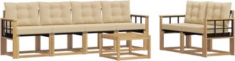 vidaXL Conjunto De Sof&aacute;s De Exterior 7 Uds. Y Beige Vidaxl