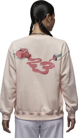 Nike Jordan (WMNS) Air Jordan Brooklyn Fleece Crew Neck Sweatshirt Asia Sizing Guava Ice HV9371-838