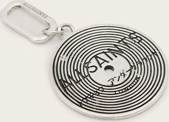 AllSaints Sterling Silver Record Sterling Silver Pendant Charm, Size: One Size