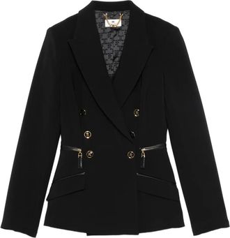 Elisabetta Franchi Blazer doppiopetto con zip - Nero