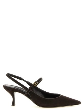 Dolce & Gabbana Brown Goatskin Mid Heel Womens Pumps