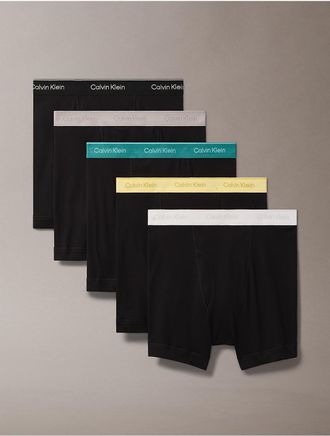 Calvin Klein Mens Cotton Classics 5-Pack Boxer Brief - Green - XL