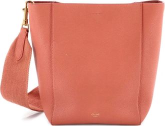 Celine Sangle Seau Bag kleine kalfsleren schoudertas - Roze