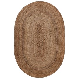 Beliani Alfombra De Yute Beige 100 X 150 Cm Trenzada Suelo Radiante Sala De Estar Dormitorio Demirci