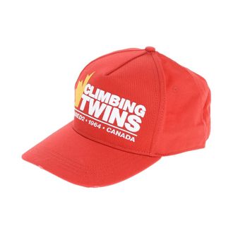 Dsquared2 Dsquared 2 Kletterende Tweeling Logo Baseballpet - Heren - Petten - Rood - ONE Size - Katoen - Accessoires