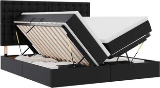 vidaXL Cama Con Almacenamiento Y Led Con Tiras Led Negro 180 X 200 Cm Vidaxl