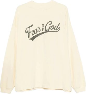 Fear of God Tops, Heren, Beige, XL, Katoen, Merch Long Sleeve Tee