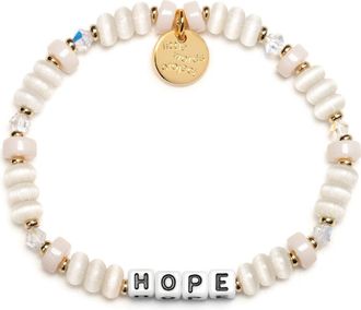Little Words Project Hope Beaded Stretch Bracelet in White at Nordstrom, Size Small