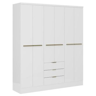 Vente-Unique Vente-unique - Armadio 6 ante e 3 cassetti L180 cm Bianco - peroli