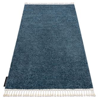 RugsX Rugsx - Alfombra Berber 9000 Azul Franjas Bereber Marroqu&iacute; Shaggy Blue 120x170 Cm
