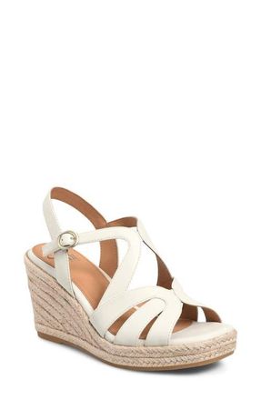 S&ouml;fft Norma Slingback Espadrille Platform Wedge Sandal in Off White at Nordstrom, Size 6.5