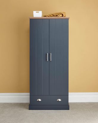 GFW Kendal 2 Door 1 Drawer Wardrobe in Blue