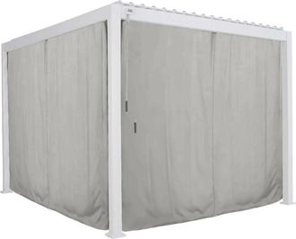 Hesperide Kit De Cortinas Y Mosquitera Para P&eacute;rgola Evora - 4 Dobles Rieles 4 Cortinas Y 4 Mosquiteras - Para Evora Peque&ntilde;o Y Grande - Hesp&eacute;ride