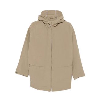 Emporio Armani Cotton Blend Blouson Jacket - female - Emporio Armani - Parkas - Beige - 2XS - Coats